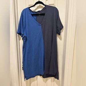 Summersalt blue color block tee shirt dress 1X